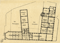 39974 Plattegrond van de begane grond van het Centraal Museum aan de Agnietenstraat te Utrecht.